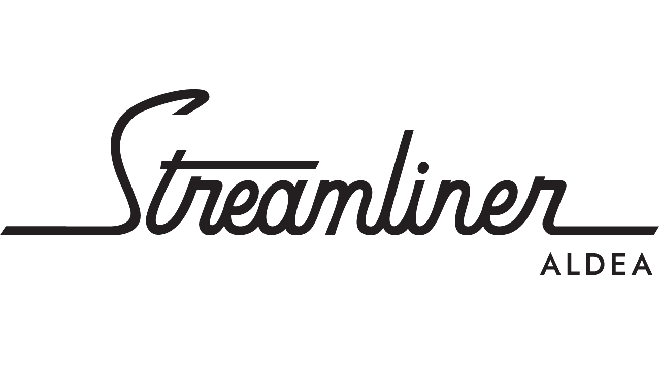 A logo with the word "Streamliner" in cursive font with a small text "ALDEA" below it.
